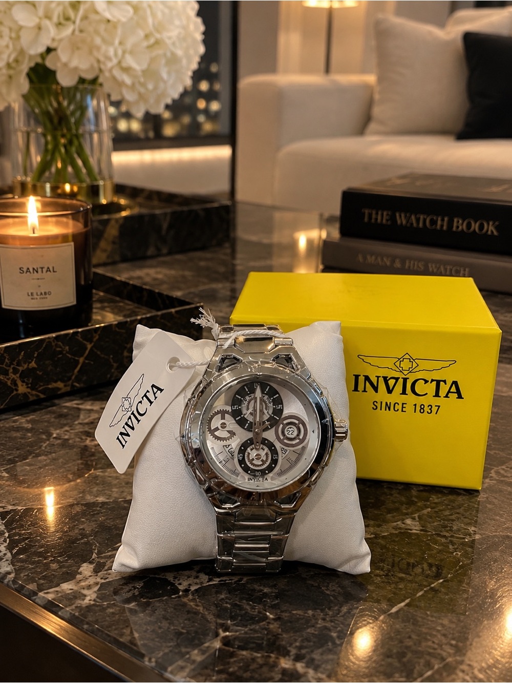 Invicta S1 Rally Syncor 79010 Men’s 44mm Silver Watch + Box NWT